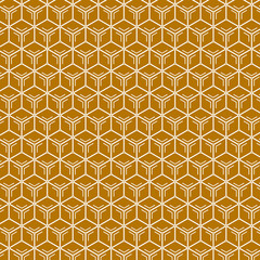 Abstract geometric hexagonal structures in technology and science style. hexagon pattern with white and gold background color