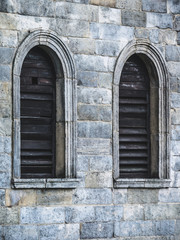 Fototapeta na wymiar old window in stone wall