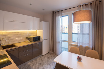 Modern kitchen in the apartment
