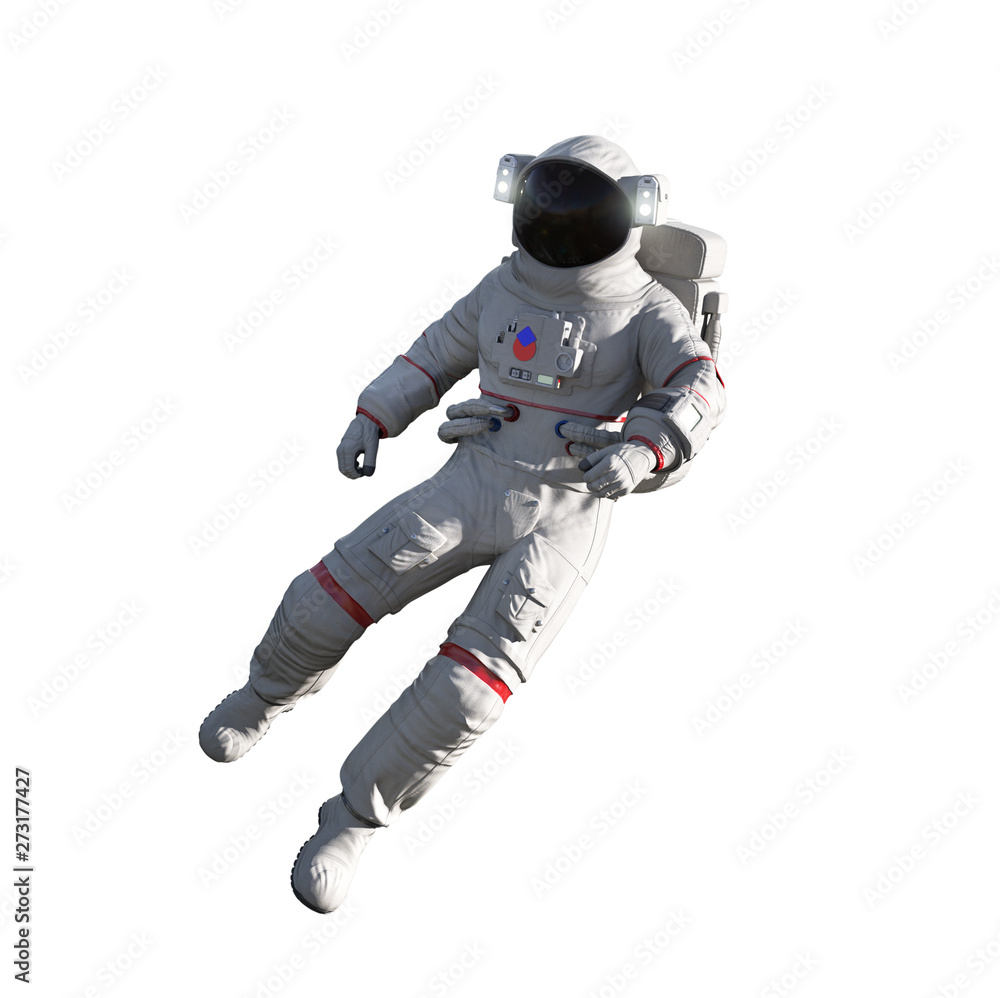 Wall mural astronaut isolated on white background. floating