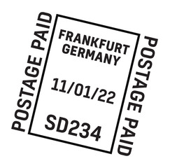 FRANKFURT, GERMANY mail delivery stamp