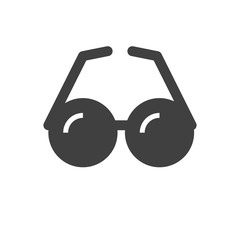 Vector black glasses icon on white background