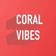 summer vibes on living coral background banner