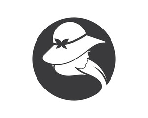 beauty woman with hat  vector illustration template