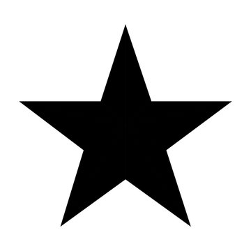 black five points star on white background