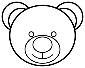 Fototapeta premium Teddy bear head outline icon. Vector illustration.