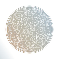 Floral ornate pastel colored decorative emblem