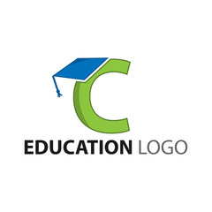 Graduation logo stock, Letter C, Education logo.
