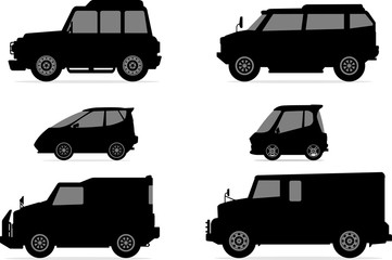 Four Wheel Vehicle Silhouette Bundle