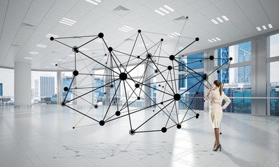 Networking and social communication concept as effective point for modern business