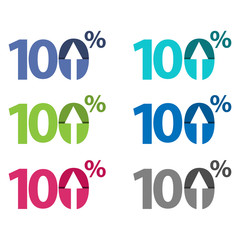 one hundred percent up, upwards arrow illustration	