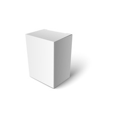 Blank box or package 3d realistic vector illustration mockup for branding isolated.