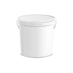 White plastic bucket mockup