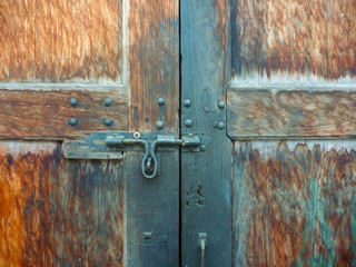 old wooden door with lock
