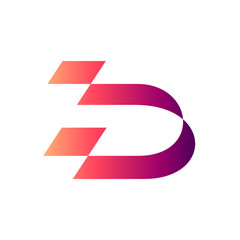 initial letter D flat logo design with pixel shape for digital/technology business