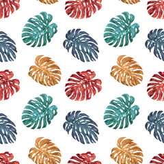 Tropical Leaves Seamless Repeat Pattern
