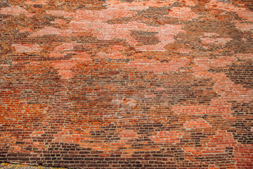 red brick wall texture grunge background. Old brick wall.