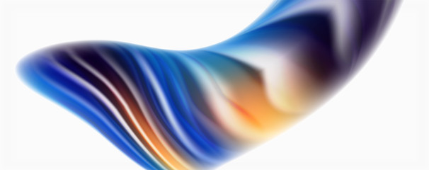 Fototapeta premium Modern techno Fluid color flow on white colorful poste. Art for your design