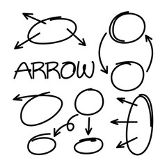 doodle arrow and circle for making diagram vector illustration