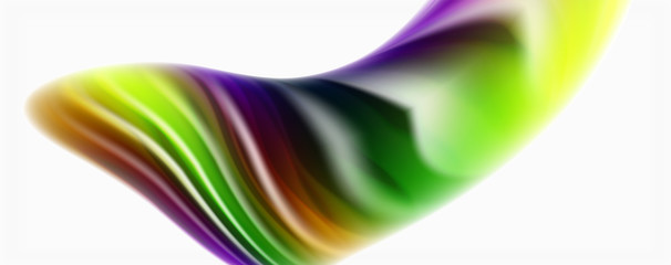 Modern techno Fluid color flow on white colorful poste. Art for your design