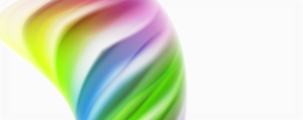 Modern Liquid color flow on white - colorful flow poster. Techno Wave Liquid shape in white color background. Design for your design project