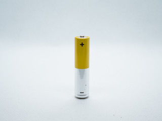 Traditional small alkaline battery isolated