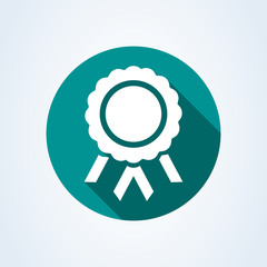 Certification seal ribbon, Simple modern icon design illustration.
