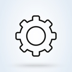 Gear setting. Line art Simple modern icon design illustration.
