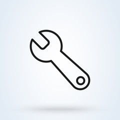 Repair Wrench. Line art Simple modern icon design illustration.