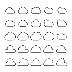 Obraz premium cloud scapes and cloud bubble icons