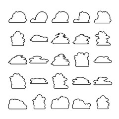 cloud scapes and cloud bubble icons