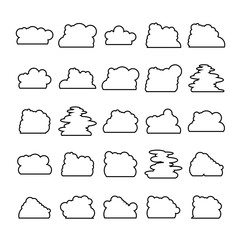 cloud scapes and cloud bubble icons