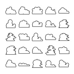 cloud scapes and cloud bubble icons