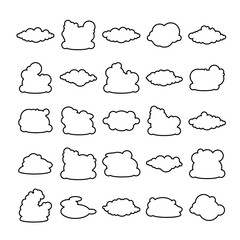 cloud scapes and cloud bubble icons