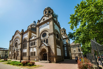 Fototapeta na wymiar Novi Sad, Serbia June 11, 2019: Novi Sad Synagogue is one of many cultural institutions in Novi Sad, Serbia, in the capital of Serbian the province of Vojvodina.