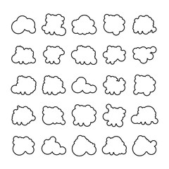 cloud scapes and cloud bubble icons