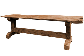 Wooden table isolated.