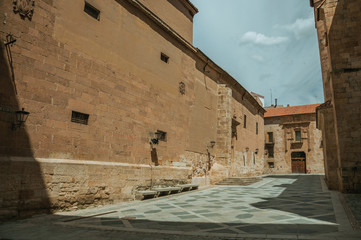 Deserted alley and old buildings at Salamanca