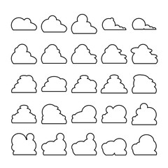cloud bubble line icons