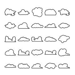 cloud bubble line icons