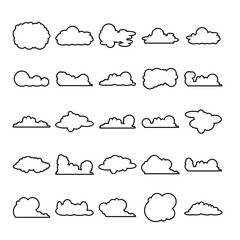 cloud bubble line icons