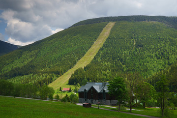 ski areal Svaty Petr in Spindleruv Mlyn in the Czech Republic in summer