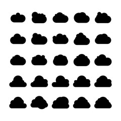 cloud bubble icons vector set