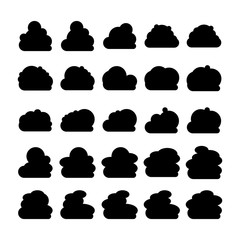 cloud bubble icons vector set