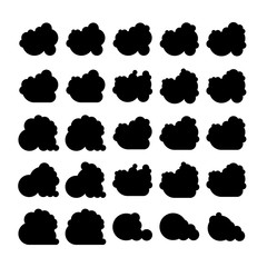 cloud bubble icons vector set