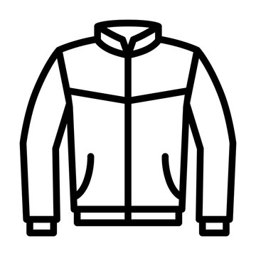 recommend clip art: Leather bomber jacket or coat line art vector icon for fashion apps and websites