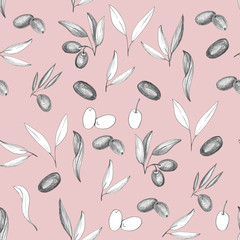 Olives seamless pattern