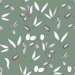 Olives seamless pattern