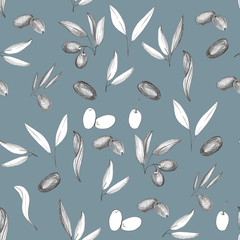 Olives seamless pattern