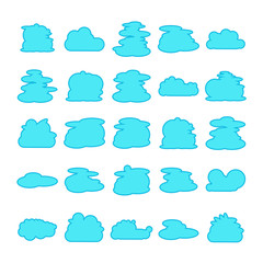 blue cloud shape collection vector